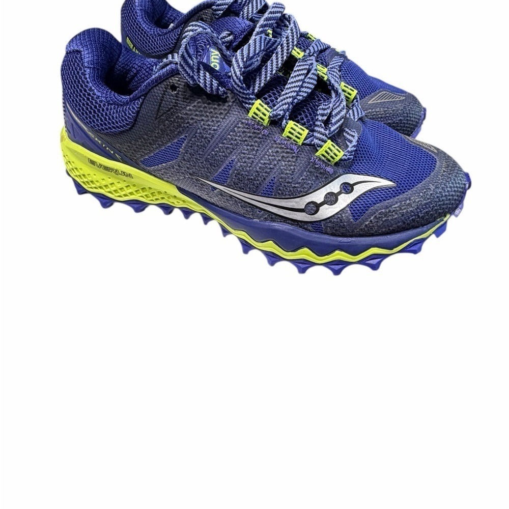 NWT Saucony  Kids Sneakers in Blue and Neon Yellow